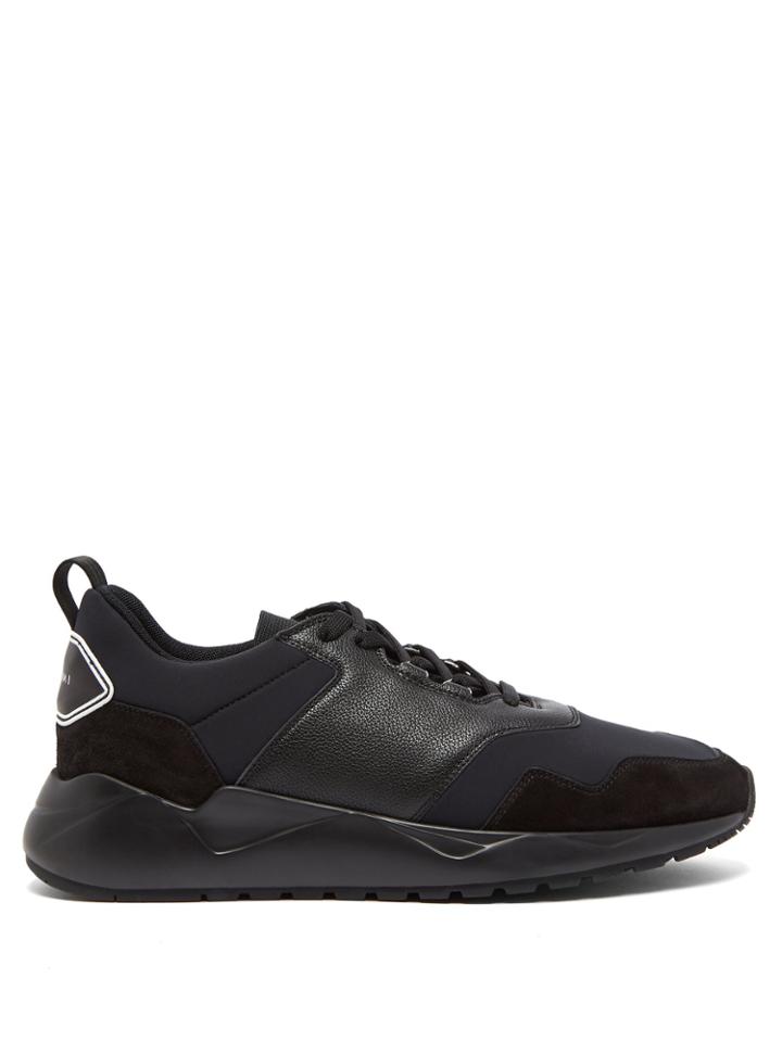 Buscemi Ventura Low-top Leather And Knit Trainers
