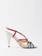 Gucci - Crystal-embellished 95 Gg-logo Leather Sandals - Womens - Multi