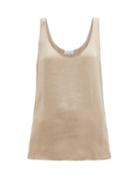 Raey - Babylock-edged Scoop-neck Cami - Womens - Light Brown