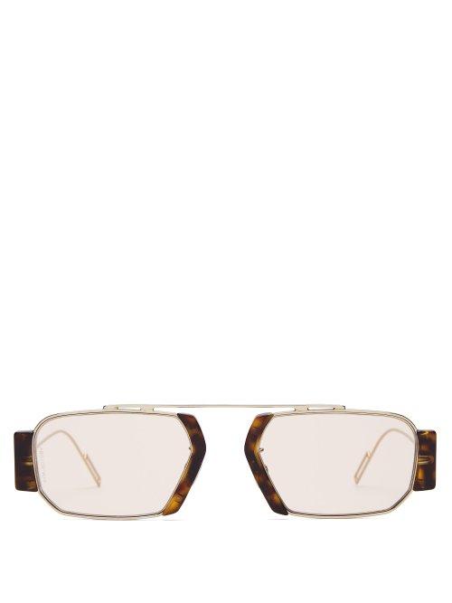 Matchesfashion.com Dior Homme Sunglasses - Diorchroma2 Metal Aviator Sunglasses - Mens - Gold