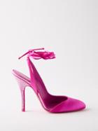 The Attico - Carrie 105 Crystal-embellished Slingback Pumps - Womens - Fuchsia