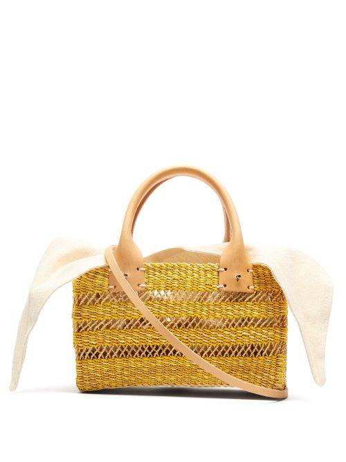 Matchesfashion.com Muu - Carrie Canvas And Woven Straw Bag - Womens - Cream Multi