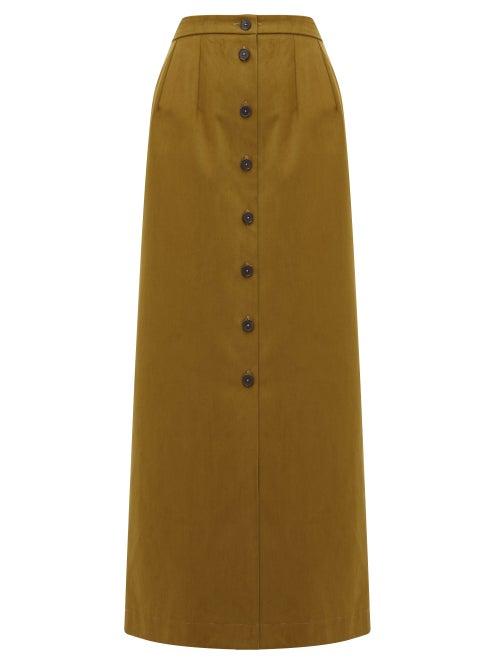 Matchesfashion.com Jil Sander - Brushed Cotton-twill Maxi Skirt - Womens - Tan