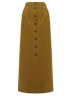 Matchesfashion.com Jil Sander - Brushed Cotton-twill Maxi Skirt - Womens - Tan