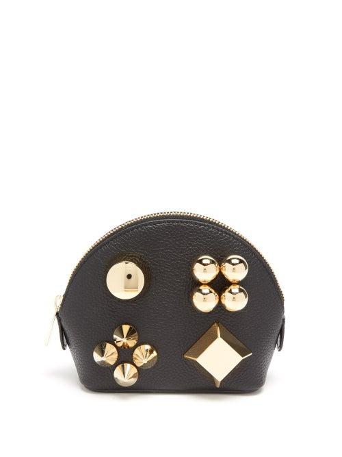 Christian Louboutin - Carasky Leather Cosmetics Pouch - Womens - Black Gold