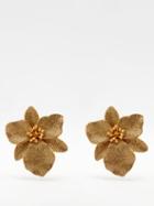 Begm Khan - Singapore Orchid 24kt Gold-plated Clip Earrings - Womens - Gold