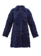 Matchesfashion.com Sies Marjan - Ripley Shearling Coat - Womens - Blue