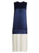 Toga Pleated-hem Satin Midi Dress