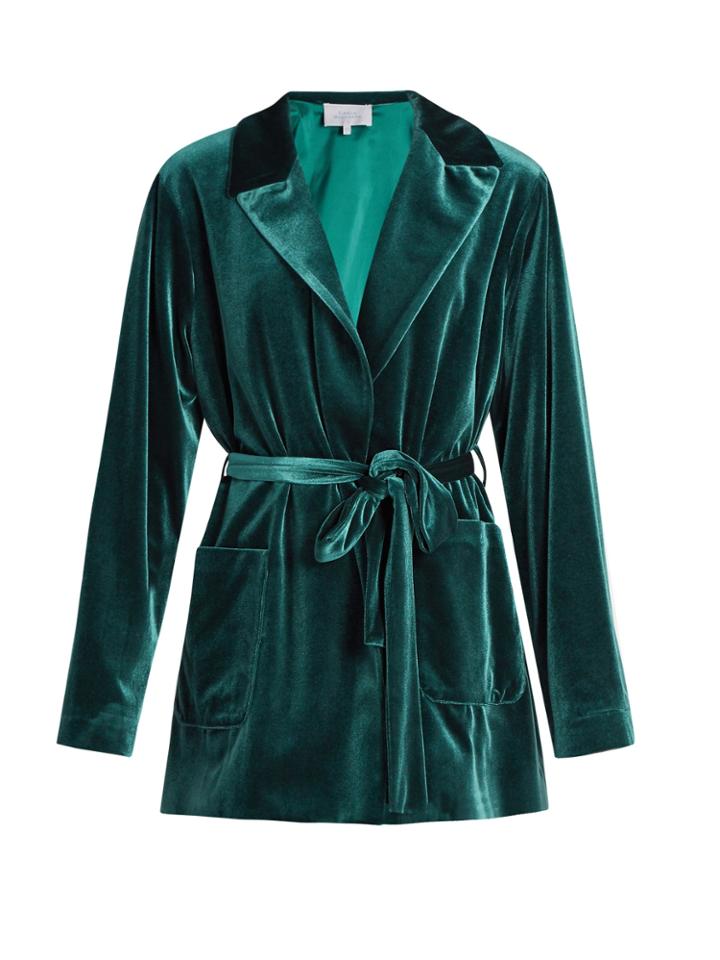 Luisa Beccaria Tie-waist Velvet Jacket
