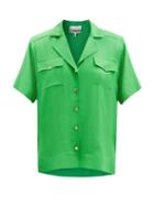 Ganni - Cuban-collar Ripstop Shirt - Womens - Green