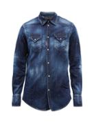 Dsquared2 - Distressed Denim Shirt - Mens - Blue