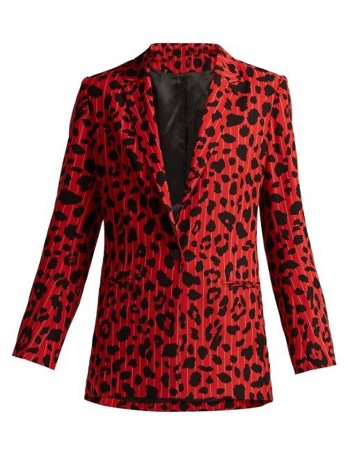 Matchesfashion.com Koch - Single Breasted Leopard Print Blazer - Womens - Red Print