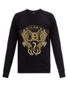 Matchesfashion.com Balmain - Logo-embroidered Cotton-jersey Sweatshirt - Mens - Black