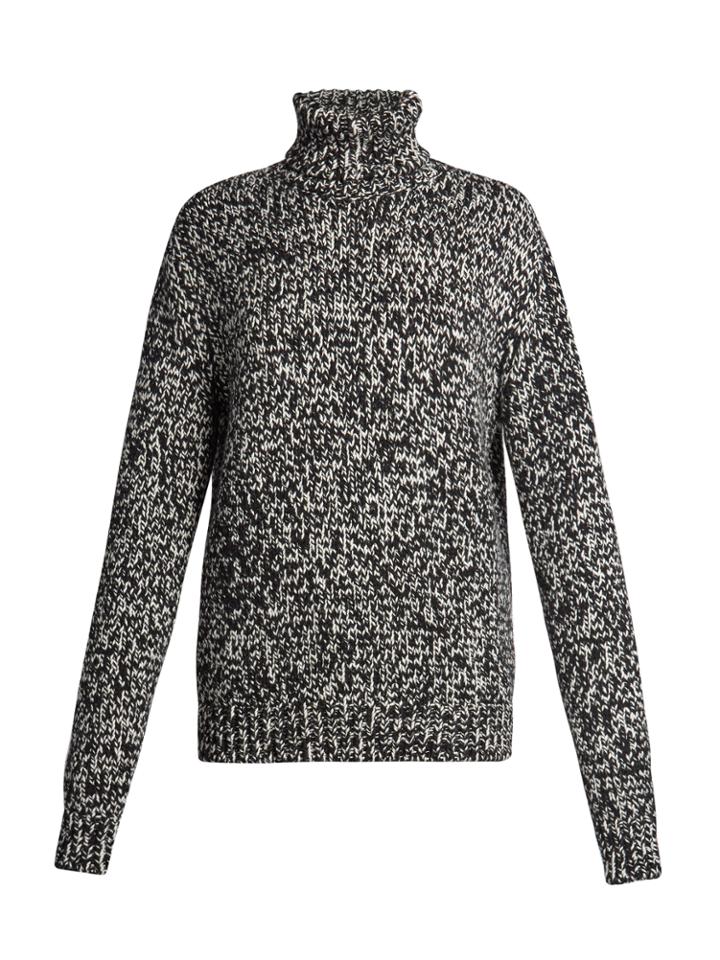 Saint Laurent High-neck Melange Sweater
