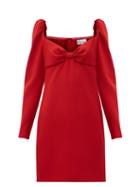 Matchesfashion.com Redvalentino - Sweetheart-neck Crepe Mini Dress - Womens - Red
