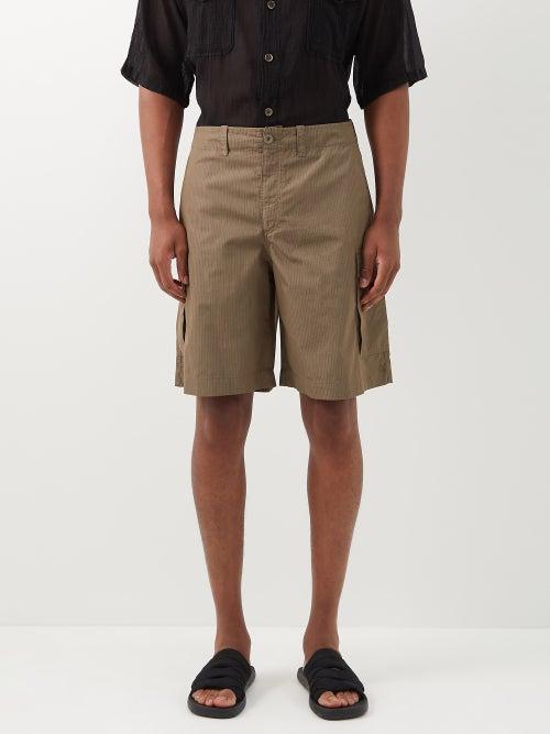 Our Legacy - Trekking Cotton-blend Cargo Shorts - Mens - Light Green