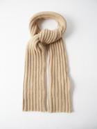 Jil Sander - Ribbed Wool Scarf - Womens - Beige