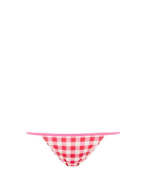 Matchesfashion.com Solid & Striped - The Morgan Gingham Bikini Briefs - Womens - Pink