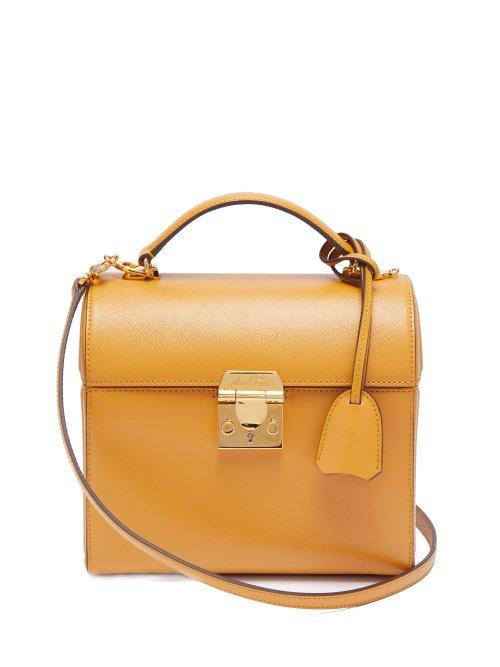 Matchesfashion.com Mark Cross - Sara Saffiano Leather Bag - Womens - Yellow