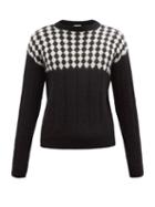 Saint Laurent - Diamond-jacquard Ribbed Sweater - Mens - Black