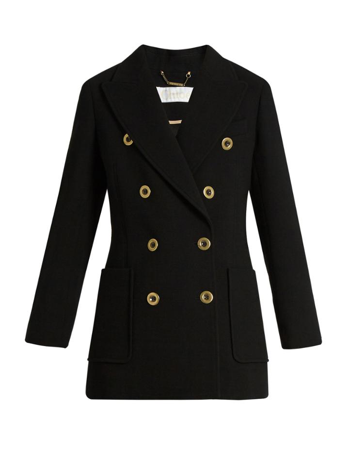 Chloé Double-breasted Wool-crepe Jacket