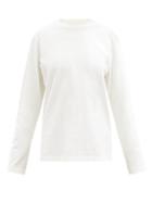 Matchesfashion.com Bottega Veneta - Sunrise Long-sleeved Cotton T-shirt - Womens - Ivory