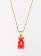 Crystal Haze - Nostalgia Bear Resin & 18kt Gold-plated Necklace - Womens - Orange Multi