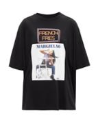 Matchesfashion.com Mm6 Maison Margiela - French Fries-print Cotton-jersey T-shirt - Womens - Black