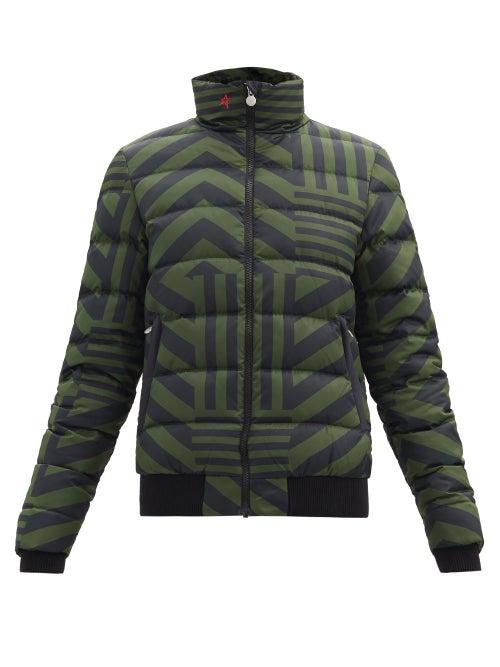 Matchesfashion.com Perfect Moment - Star Dazzle Quilted Striped Down Jacket - Womens - Black Green