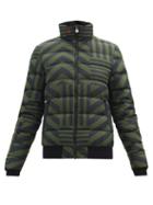 Matchesfashion.com Perfect Moment - Star Dazzle Quilted Striped Down Jacket - Womens - Black Green