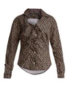 Matchesfashion.com Vivienne Westwood Anglomania - Floral Print Twisted Front Blouse - Womens - Black