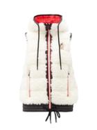 Matchesfashion.com Moncler Grenoble - Logo-embroidered Faux-fur Down-filled Shell Gilet - Womens - White