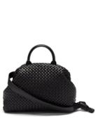 Bottega Veneta - Handle Intrecciato-leather Shoulder Bag - Womens - Black