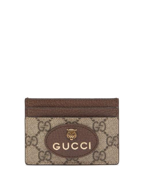 Matchesfashion.com Gucci - Neo Vintage Gg Supreme Cardholder - Mens - Beige