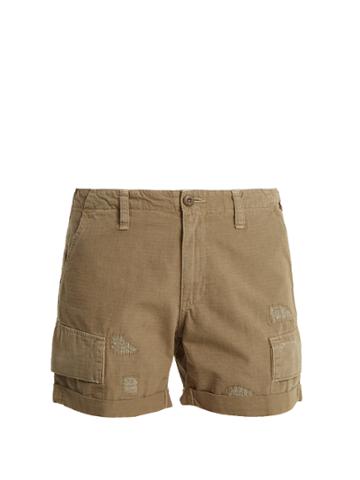 Re/done Originals Distressed Cotton-ripstop Shorts
