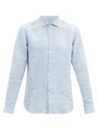 Mens Rtw Orlebar Brown - Giles Linen Shirt - Mens - Blue