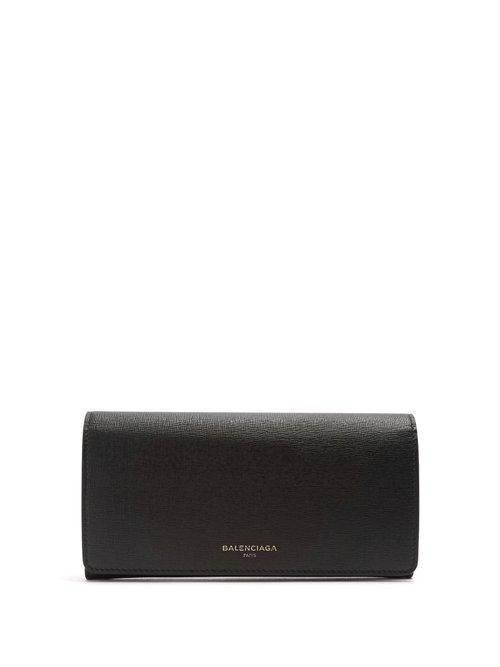 Matchesfashion.com Balenciaga - Essential Fold Over Leather Wallet - Womens - Black