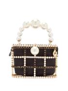 Matchesfashion.com Rosantica - Holli Crystal-cage And Satin Bag - Womens - Black White