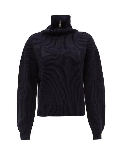 Officine Gnrale - Tiphaine Merino Wool Roll-neck Sweater - Womens - Navy