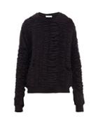 Matchesfashion.com Bianca Saunders - Smocked Fleece Back Cotton Sweatshirt - Mens - Black