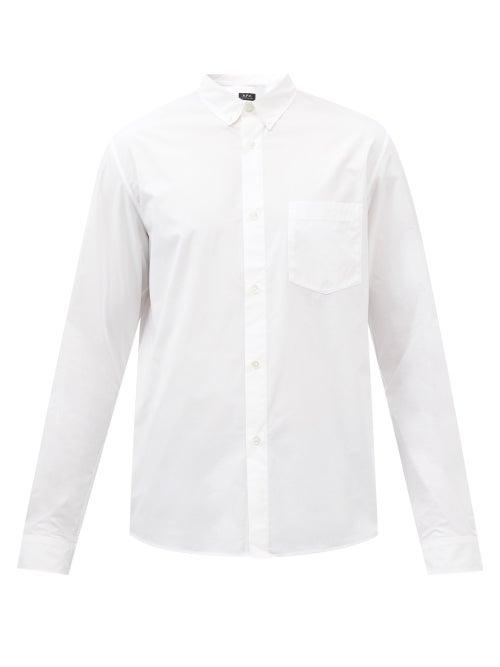 A.p.c. - Richie Logo-embroidered Cotton-poplin Shirt - Mens - White