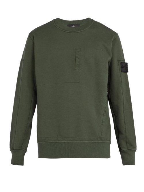 Matchesfashion.com Stone Island Shadow Project - Shadow Project Zip Pocket Cotton Jersey Sweatshirt - Mens - Khaki