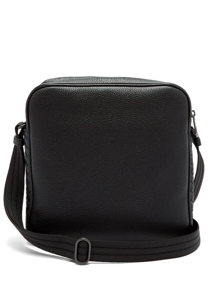 Bottega Veneta Intrecciato-trimmed Leather Messenger Bag