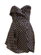 Matchesfashion.com Alexandre Vauthier - Strapless Striped Organza Mini Dress - Womens - Navy Multi