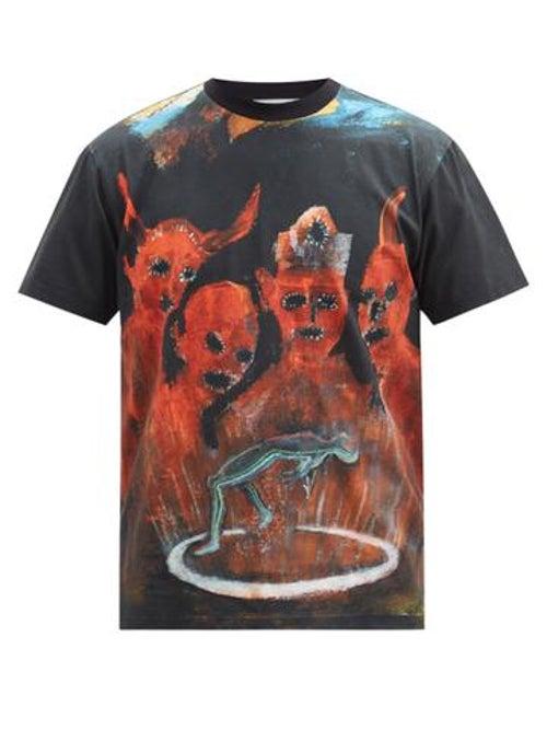 Matchesfashion.com Walter Van Beirendonck - X Pablo Iglesias Prada Cotton T-shirt - Mens - Black Red