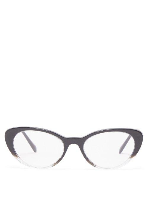 Matchesfashion.com Miu Miu - Cat Eye Acetate Glasses - Womens - Black