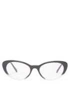 Matchesfashion.com Miu Miu - Cat Eye Acetate Glasses - Womens - Black