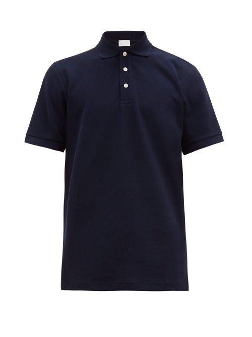 Matchesfashion.com Handvaerk - Cotton Piqu Polo Shirt - Mens - Navy