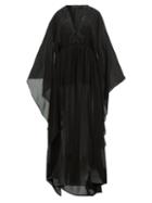 Matchesfashion.com Dundas - Bead Embellished Silk Georgette Kaftan - Womens - Black