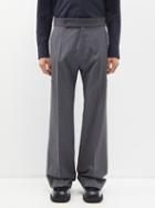 Maximilian Davis - Drayton Pinstriped Wool-blend Tailored Trousers - Mens - Grey White